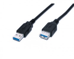 Prolunga USB 3.0 A maschio - femmina, 1.8 metri, nero, schermato