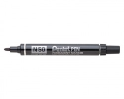 Pentel N50-A Marcatore n50 nero, punta tonda da 4.3mm - conf. 12pz