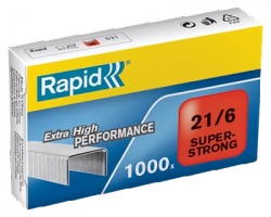 Rapid 24867700 Scatola di 1.000 punti 21/6mm SuperStrong - 1pz