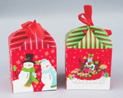 Scatola regalo Natale misura 10x14cm fantasie assortite - 1pz