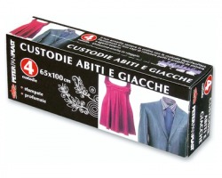 Custodie profumate per abiti e giacche, misura 65 x 100 cm, conf. da 4 pz