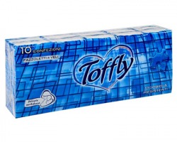 Toffly 9 Fazzoletti in cellulosa extra soft a 4 veli, goffratura perimentrale, 10 pacchetti