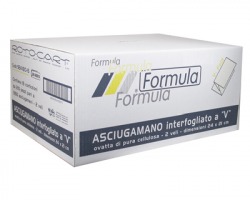 Formula Asciugamani piegati a V, 2 veli, 210pz, in pura cellulosa, made in Italy