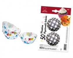 Pirottini in carta per muffin/cupcake misura mini, fantasie assortite - conf. 50pz