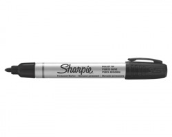 Sharpie S0945720 Marcatore nero permanente con punta tonda e fusto in alluminio antiscivolo - conf. 12pz