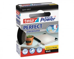 Tesa 56341-00027 Nastro extra power perfect nero, misure 19mm x 2.75m - 1pz