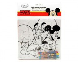 Disney Topolino Puzzle da colorare + 4 pastelli a cera inclusi