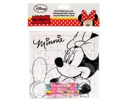 Disney Minnie Puzzle da colorare + 4 pastelli a cera inclusi