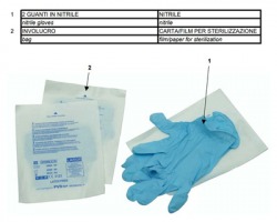 Pvs GUA155 Guanti in nitrile sterili monouso per pronto soccorso, taglia l - 1pz