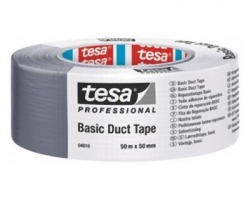 Tesa 4610-00001-00 Nastro telato universale basic duct tape, misure 50mm x 25m, colore grigio