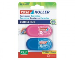 Tesa 59817 Mini correttori roller ecologo rosa + blu 2pz - 5mm x 6m -