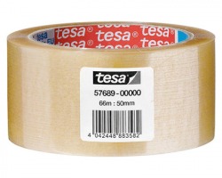 Tesa 57689 Basic - nastro in pp con adesivo hot melt, silenzioso, 66m x 50mm - confezione 6pz