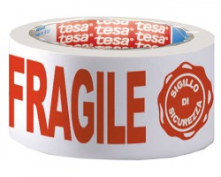 Tesa 07024-00018 Nastro in pp stampato fragile con sigillo di garanzia 66m x 50mm