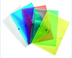 Buste con bottone formato A4, 16micron assortiti - 6pz