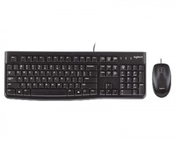 Logitech MK120 Kit tastiera + mouse USB desktop, colore nero, layout italiano (920-002543)