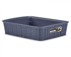 Stefanplast Cestino portaoggetti misura M, 25x19,5x6h, colore blu navy, 100% Made in Italy