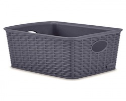 Stefanplast Cestino portaoggetti misura M high, 25x19,5x10h, colore blu navy, 100% Made in Italy