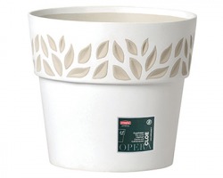 Stefanplast Coprivaso Cloe da interno, Ø 25cm, colore bianco/ travertino, 100% Made in Italy