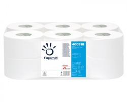 Papernet 400918 Carta igienica 1 strappo mini jumbo, 152m, microgoffrata, diametro totale 19.50cm, confezione