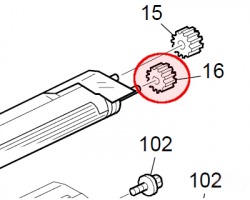 Ricoh B0393060 Development roller gear originale