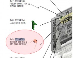 Ricoh D0394589 Torsion spring: Gate pawl: Reverse originale