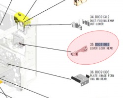 Ricoh D0391087 Lever: lock: rear originale