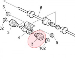 Ricoh B3522407 Reverse roller 20Z originale