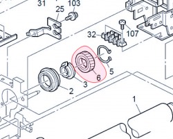 Ricoh AB012062 Gear 40T: hot roller originale (B2474194, B1404194)