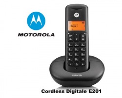 Motorola Cordless E201 fino a 10h di conversazione, vivavoce - Colore nero