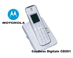 Motorola Cordless CD201 fino a 100 numeri e nomi in rubrica, vivavoce - Colore bianco