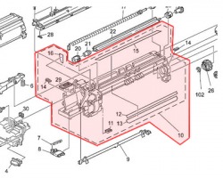 Ricoh B0822220 Frame pcu upper assy originale