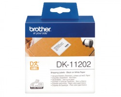 Brother DK11202 - 300 etichette adesive 62mm x 100mm BK/WH 1pz