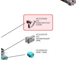 Ricoh D1274456 Guide: Gate plate: Rear originale