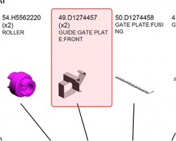 Ricoh D1274457 Guide: Gate plate: Front originale