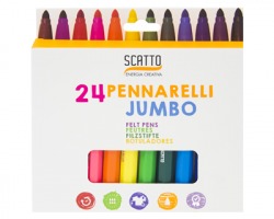 Scatto 805 Pennarelli lavabili jumbo in box da 24pz, punta grossa, colori brillanti