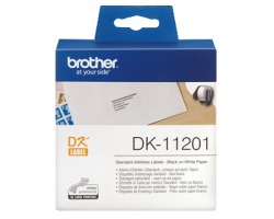 Brother DK11201 - 400 etichette adesive 29mm x 90mm BK/WH 1pz