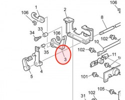 Ricoh D1204171 Lever: Pressure release:Front:Assy originale