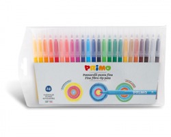 Primo 606PEN24B Pennarelli superlavabili con punta fine, in busta da 24 colori