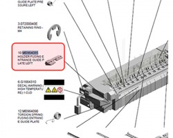 Ricoh M0964085 Holder:Fusing entrance guide plate:left originale