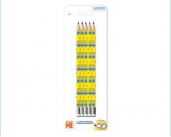 Minions blister da 5 matite con gomma