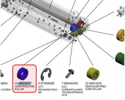 Ricoh AB014317 Pressure roller gear originale