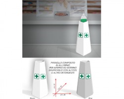 Totem porta disinfettante in alluminio per interno/esterno bianco - 1pz