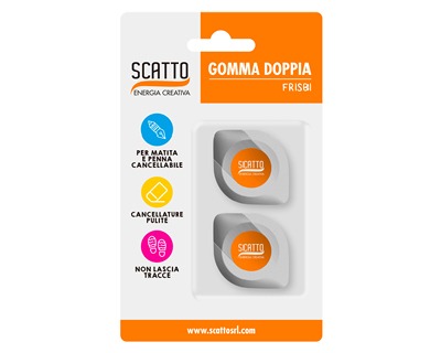 Scatto 073 Gomma doppia per matite e penne cancellabili in blister