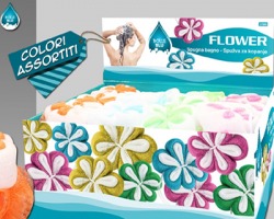 Flower Spugna da bagno, colori assortiti, 1pz