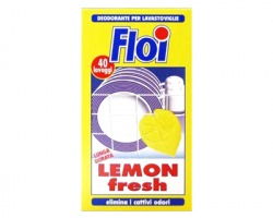 Floi Deodorante Lemon fresh per lavastoviglie, elimina i cattivi odori, lunga durata fino a 40 lavaggi