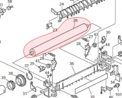 Ricoh AE020107 Rullo Fusore Inferiore PFA compatibile