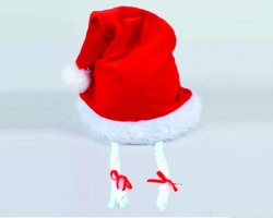 Cappello da Mamma Natale con treccine 30cm, serie lusso, in blister