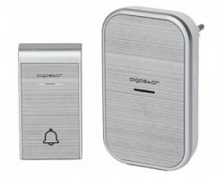 Aigostar Campanello wireless impermeabile, in ABS e acrilico, uso indoor e outdoor, distanza max fino a 150mt, silver