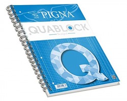 Pigna 02000015M Quablock - Maxi quaderno spiralato f.to A4 c/rigatura 5MM