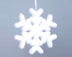 Decorazione Fiocco di neve bianco in pvc da 14cm